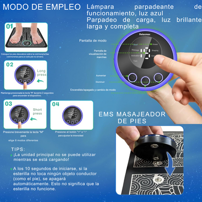 Masajeador EMS para pies.